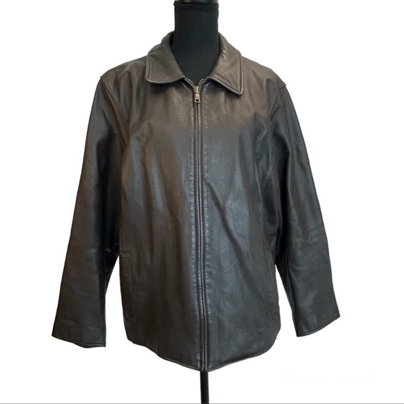 EDDIE Bauer women’s dark chocolate brown vintage leather jacket Sz XL - Picture 2 of 14